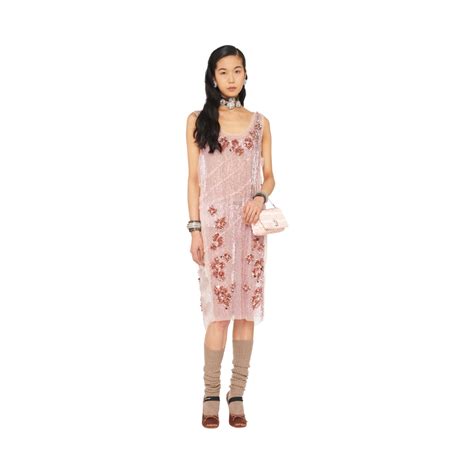 miu miu tulle dress|Antique Embroidered Tulle Dress .